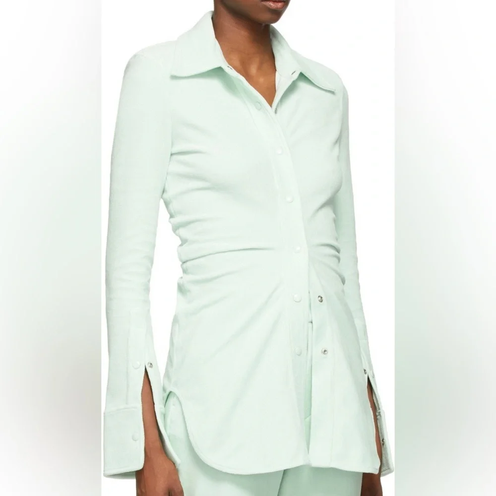 Alexander Wang Green Velour Fitted Shirt - Picture 4 of 4